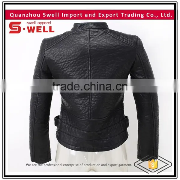 2016 Wholesale Custom Cheap Motorcycle Woman pu Jacket photo-2