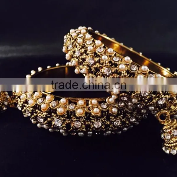 Beautiful Blue and Gold Bangle Set,Bridal Wholesale Bangles Bracelet,Fashion Bangle Sets photo-4