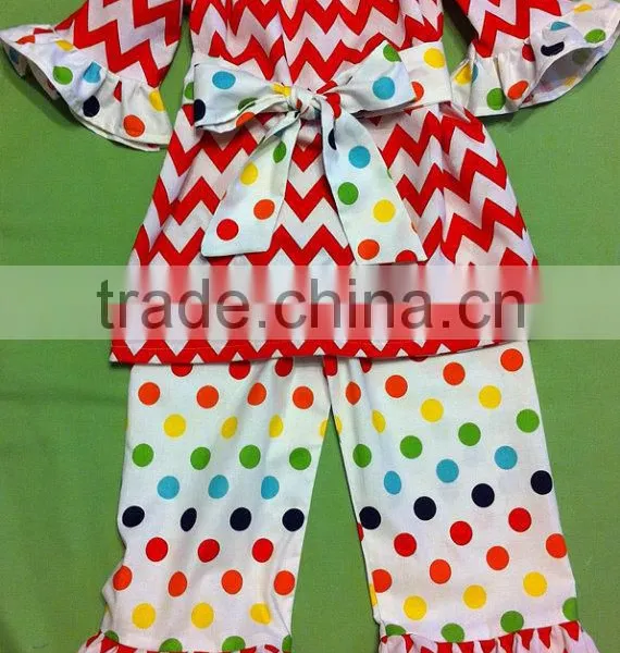 Christmas Clothing Sets Baby Girls Candy Top Pants Sets Kids Chevron Christmas Boutique Outfits photo-2