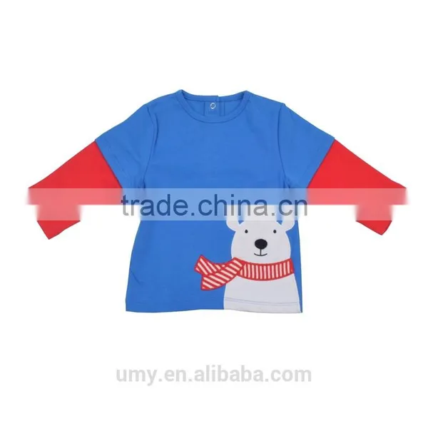 2017 Newborn Baby Boy Unique Applique Long Sleeve T-shirt With Red Pant photo-3