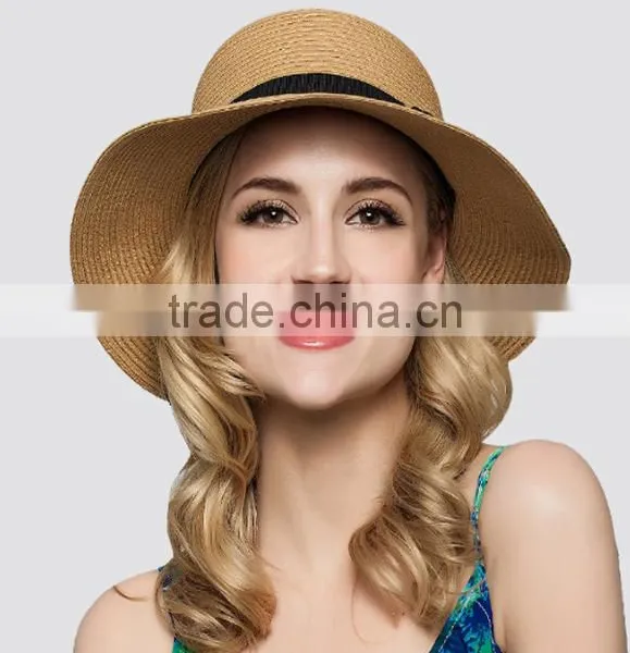 Zm40593b Summer New Fashion Simple Design Women Staw Sun Visor Hat photo-3