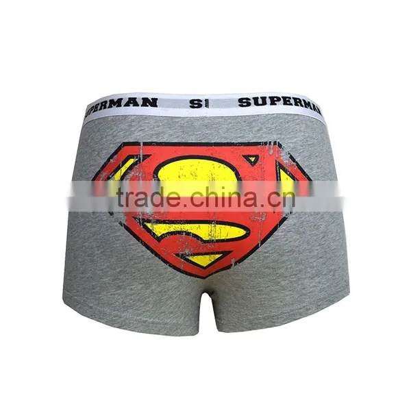 Superman Pattern Boxers Grey Solid Underwear for Male photo-3