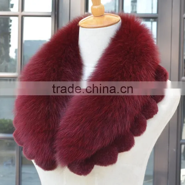 Myfur Top Quality Women Coat Fox Fur Collar With Rabbit Fur Trimmed photo-5