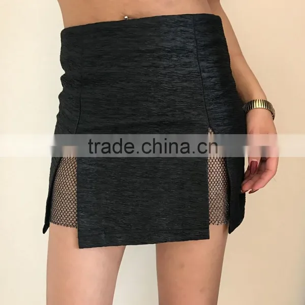 Runwaylover 5440 Sexy Black Slim Slit Mini Skirt photo-3