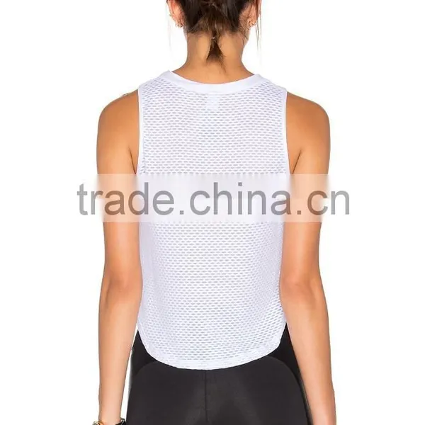 2017 Newest Women's Sexy Yoga Fitness Mesh Sports Tops Casual Breathable Yoga Vest photo-3