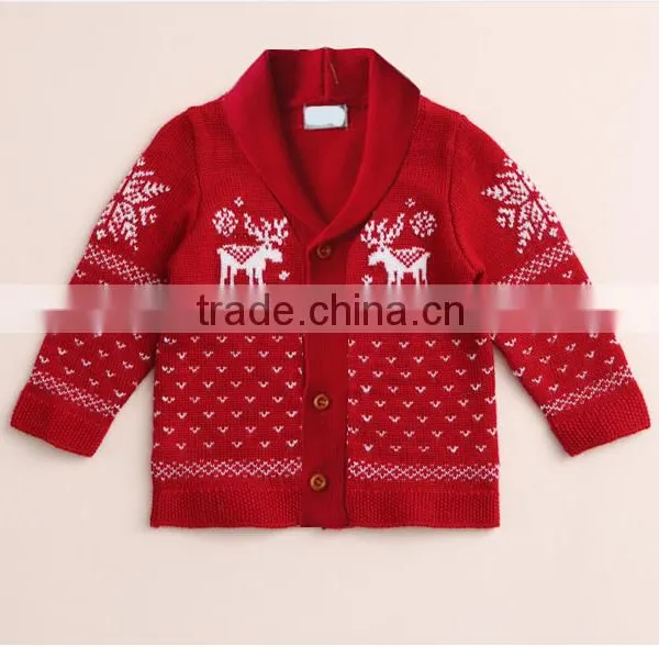Hot Sale Cotton Children Sweaters Cute Christmas Pattern Knitting Kids Cardigan photo-2