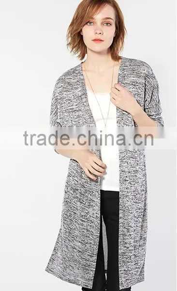 Women's Spring Open Front Long Cardigan Sweater From OEM Factory photo-2