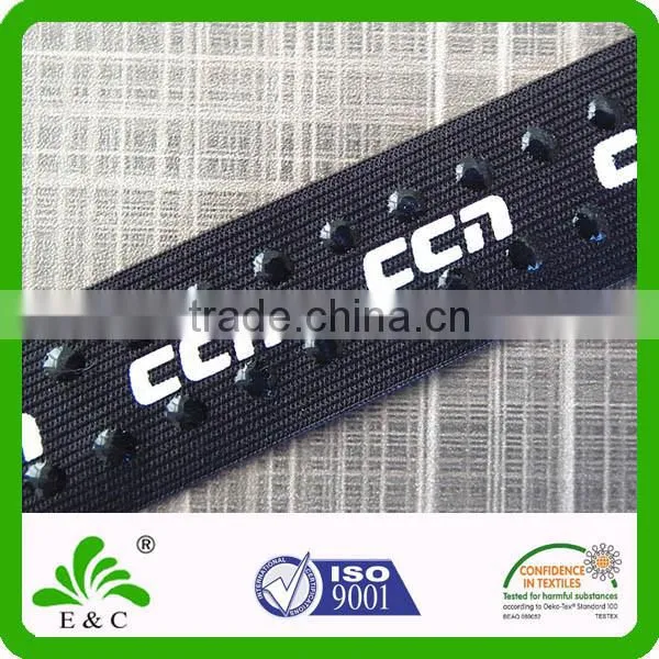 Oeko-tex100 Custom Printed Nylon Spandex Band Non-slip Silicone Dots Elastic