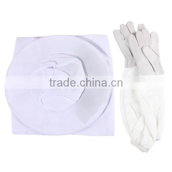 Hot Sale High Quality Protective Bee Keeping Jacket Veil Suit Smock Equipment+1 Pair Beekeeping Long Sleeve Gloves photo-5