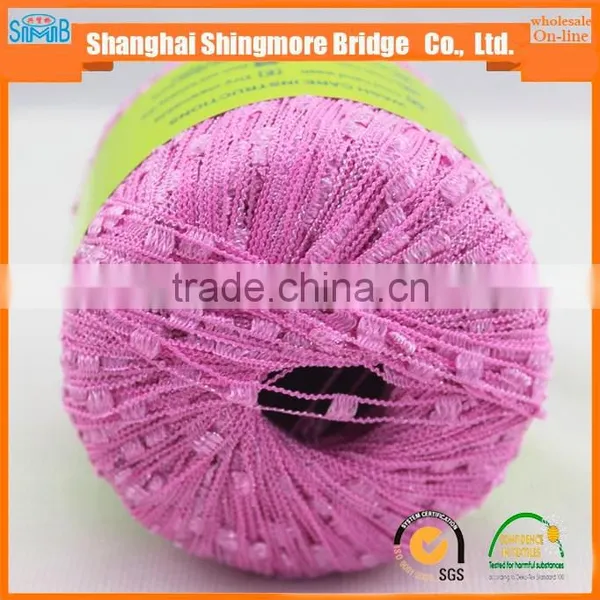 China Fancy Yarn Supplier Cheap Sales High Quality Nylon Polyester Blended Necklace Yarn With Lurex for Hand Knitting photo-3