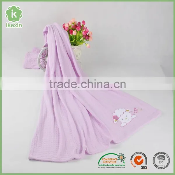 Solid Color Size Customized Bamboo Fiber Baby Blanket photo-6