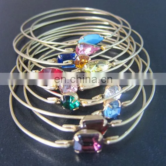Birthstone Rhinestone Style Wraps BirthstoneJewelry Bangle Bracelet photo-2