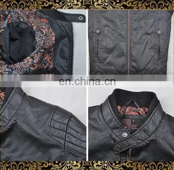 2015 Top New Design High Quality PU Leather Jacket photo-4