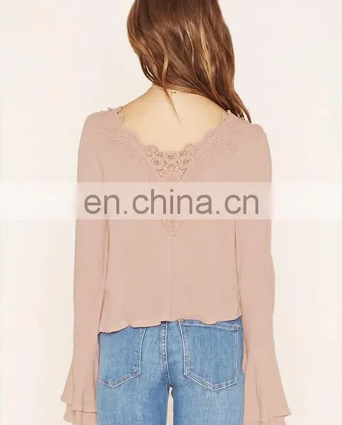 Ladies Long Sleeve Crocheted Top photo-3
