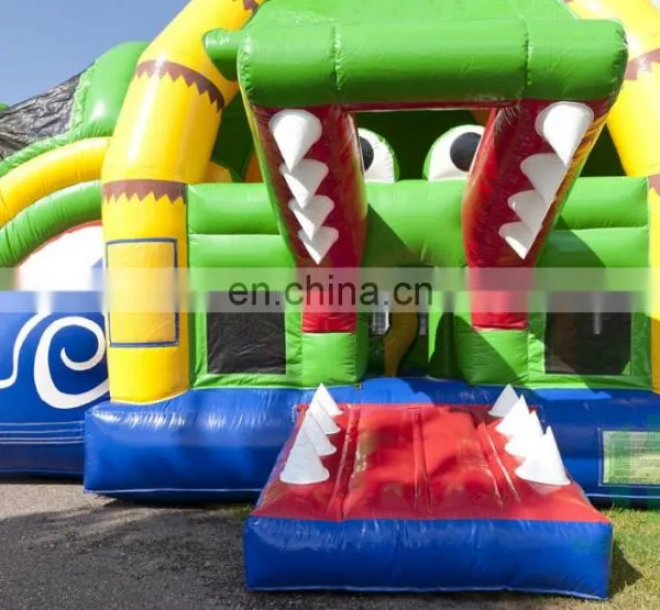 HI Hot Sale!! Animal Themed Inflatable Long Water Slide, Grass Pool Bouncer Sldie photo-3