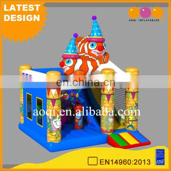 Top Selling Products 2017 Inflatable Clown Fish Combo Inflatable Jumping Bed for Kids Entertainment
