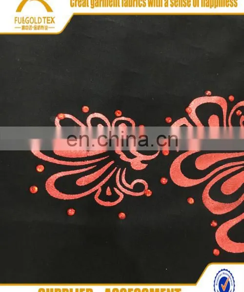 Fashion Designs Polyester With Foil Dot Foiling Fdy Fabric With Stone photo-3