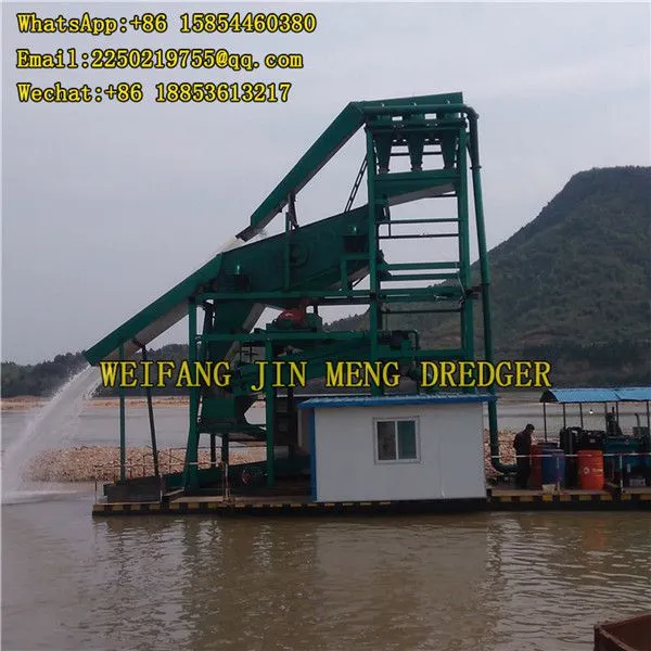 20 M Transportable Bucket Chain Dredger Bucket Chain Gold Dredger