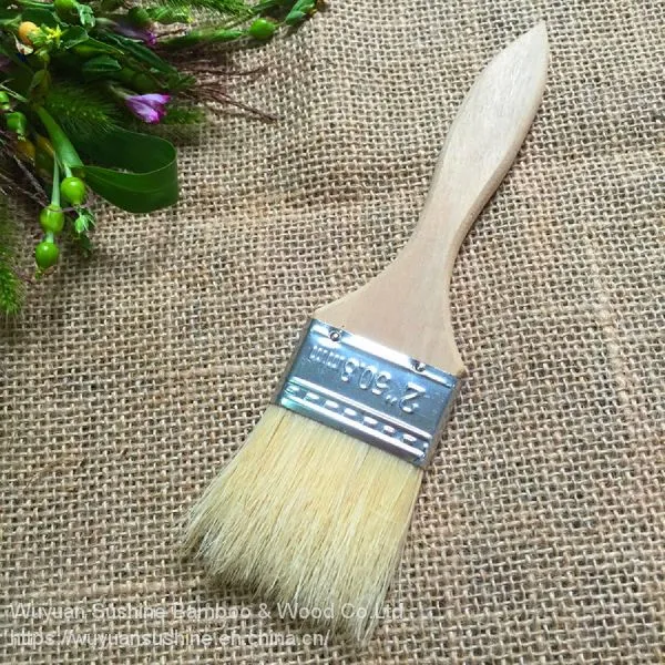 Wooden Kitchen and BBQ Sauce Brushes,Made of Pig Hair and Chinese Cherry photo-3