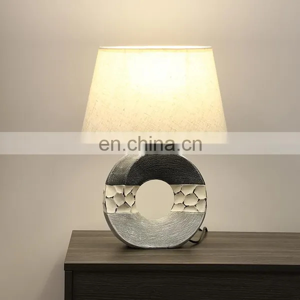 Modern Retro Style Household Stone Texture Porcelain Bedroom Table Lamp for Residential photo-6