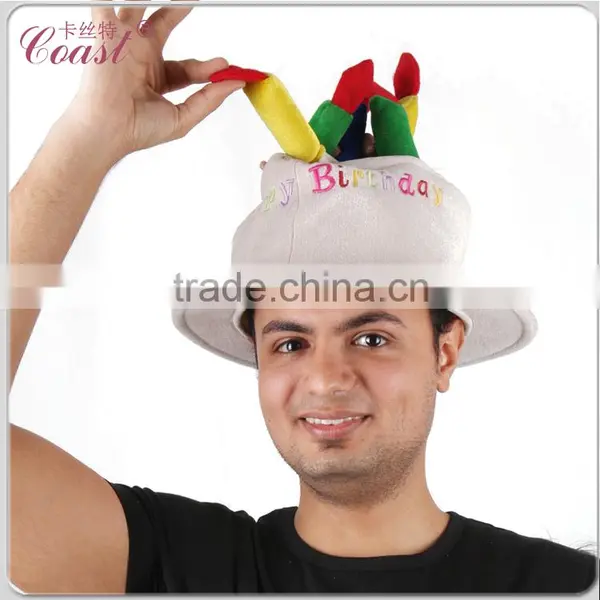 White Happy Birthday Cake Shaped Hat photo-2