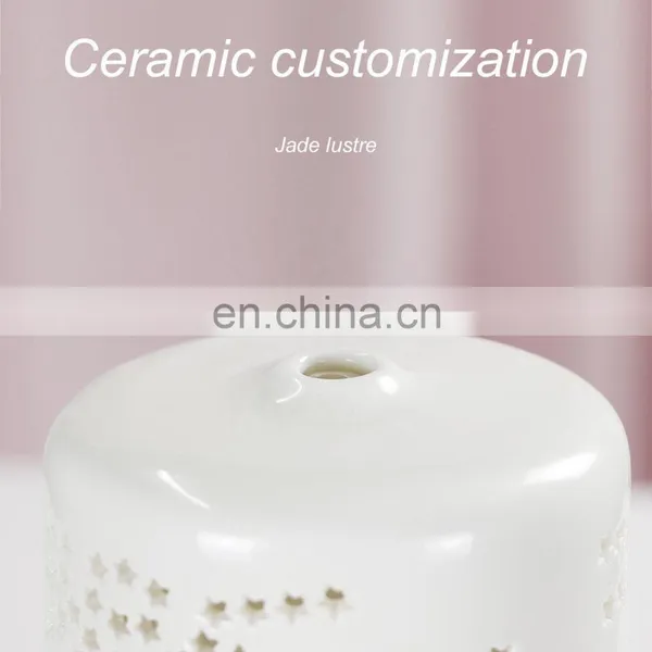 Ultrasonic Diffuser For Essential Oil White Ceramic Aromatherapy Diffuser 7 Color Changing Light photo-3