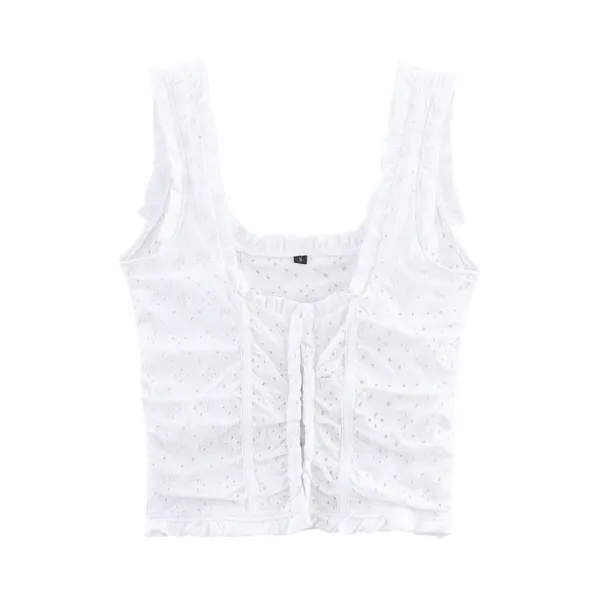 Spring and summer new European and American style women's fashionable and sexy square neck slim fit sleeveless camisole top