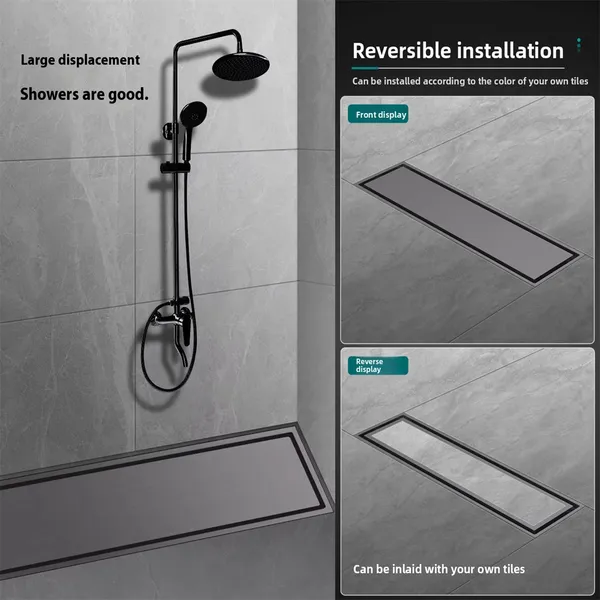 Modern 8CM Wide Thickened Brass Rectangle Shower Floor Drain for Hotels Kitchens Manufactured Quality for Bathroom Use photo-5