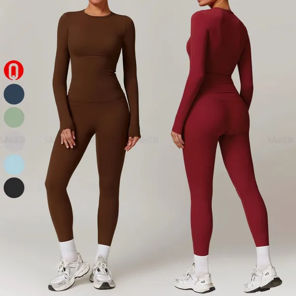 New Women Seamless Yoga Set Fitness Sports 5 Piece Gym Clothing Women Gym Yoga Set Workout Sets Yoga Top and Sportswear Suit photo-3