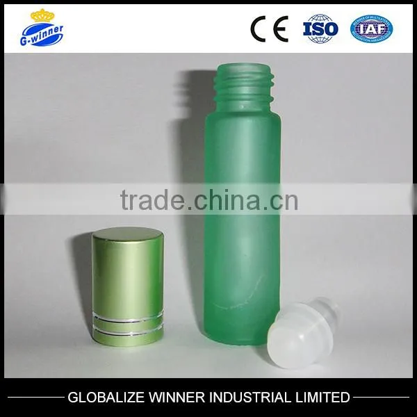 5ml,6ml,7ml,8ml,10ml Green Roll on Bottle With Color Aluminum Cap