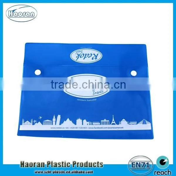 Cheap Plastic PVC Button Closure Document Bag photo-3