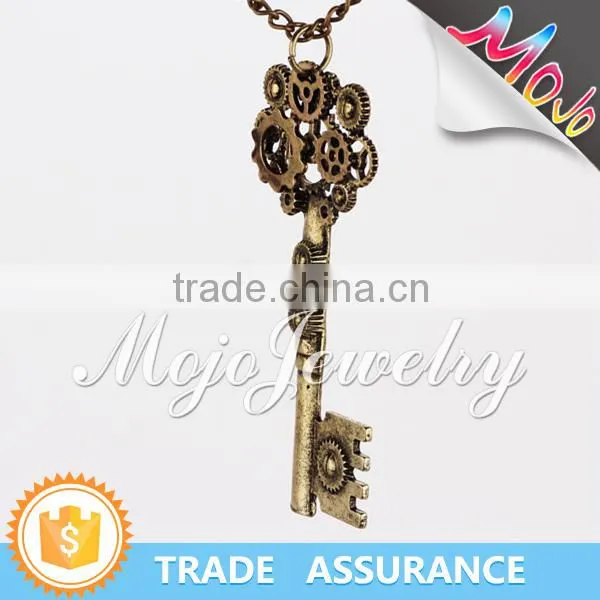 Fashion Design Antique Gold Necklace With Key Pendant on Sale photo-4
