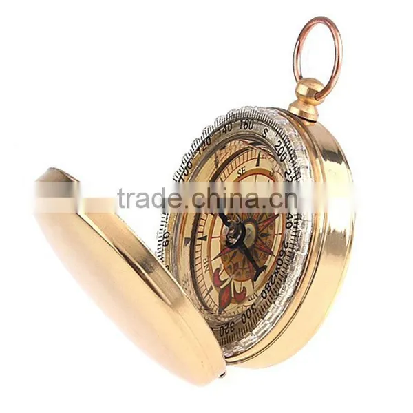 Classic Pocket Watch Style Bronzing Antique Camping Compass With Night Light Quality Choice photo-4