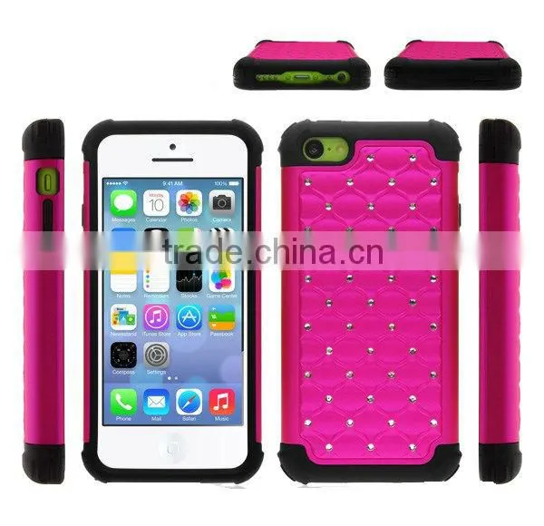 DIAMOND BLING SHOCKPROOF HARD MOBILE PHONE CASE COVER FOR IPHONE 5C