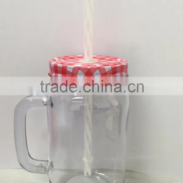 Plastic Mason Jar With Straw and Many Different Size, Colors photo-5