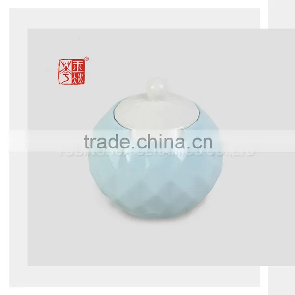 Hot Sale Simple Grey Ceramic Sugar Pot With White Lid photo-2