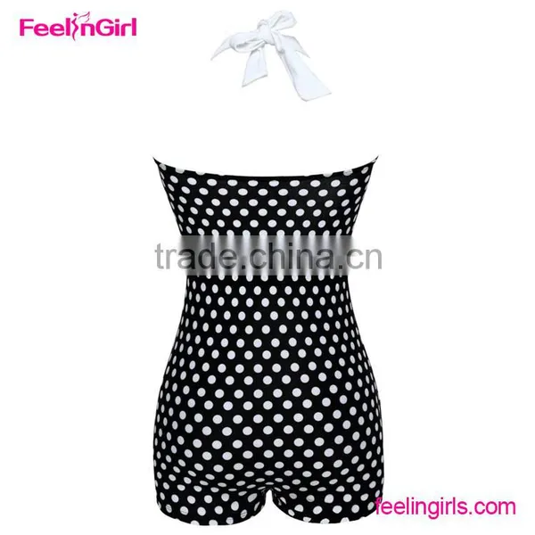 2016 Black Halter One Piece Bikini Swimwear photo-4