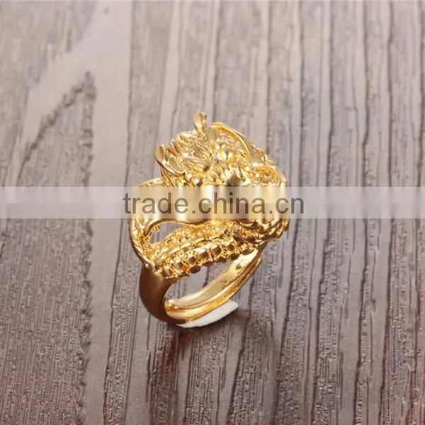 2016 Gold Filled Jewelry Copper Ring for Men Gold Dragon Ring photo-3