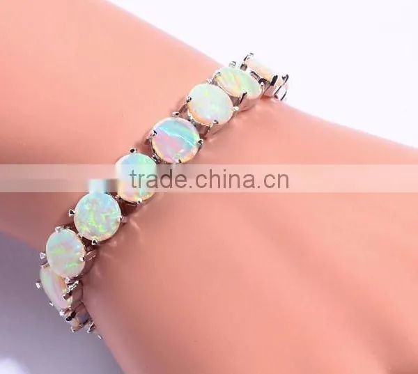 White Opal Stone 925 Sterling Silver Costume Jewelry Imported Bracelets China photo-5
