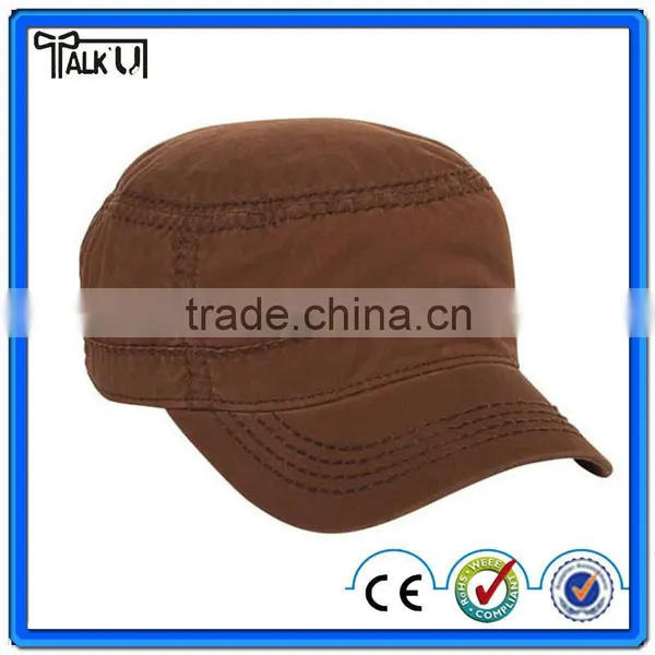 Brown Washed Cotton Custom Logo Military Cap/army Cap Hat photo-4