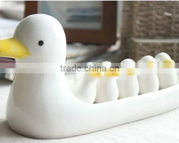 Cute Duck Spoon Rack ,Ceramic Duckling Spoon Rests ,Chopsticks Spoon Storage photo-2