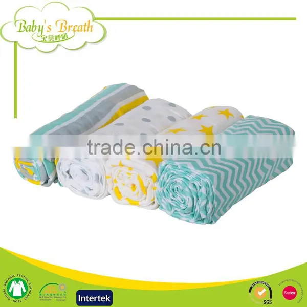 MS-07 Soft Cotton Baby Muslin Swaddle Blanket 47'*47' 4 Pack After Washed Supplier's Choice photo-2