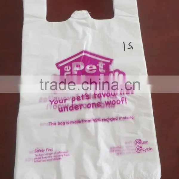Printing HDPE Recyle Material T-SHIRT Shopping Plastic Bag photo-4