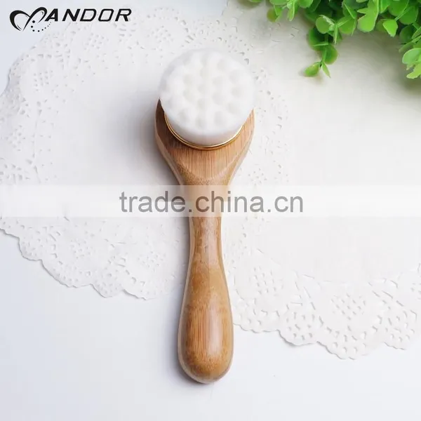 Wholesale Beauty Supply Bamboo Handle Pore Cleansing Brush Synthetic Bristle photo-2