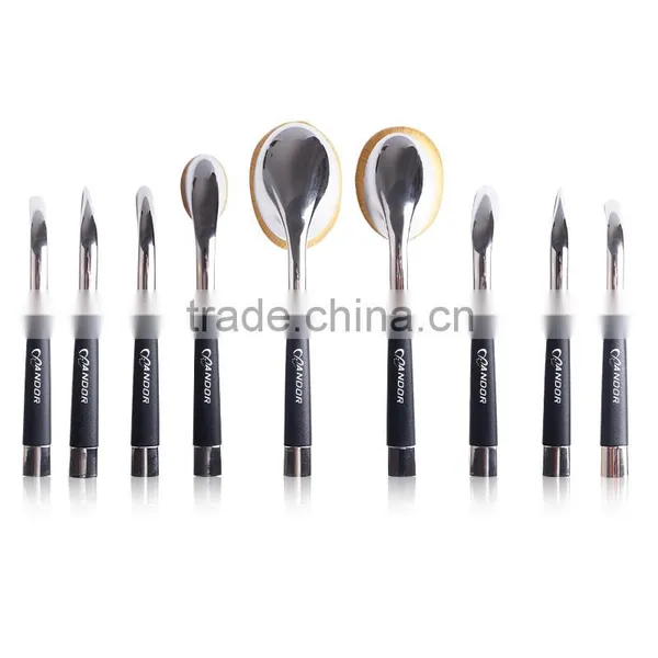 2016 Newly Silver 9 Pieces Golf Make up Brushes Sets