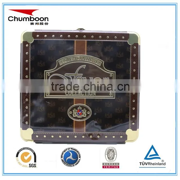 Square Gift Tin Box With Handle and Lock photo-4