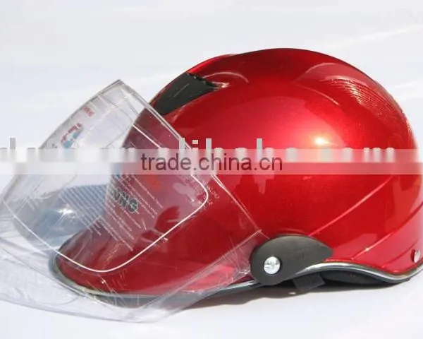 Red Half Face Helmet DF-205