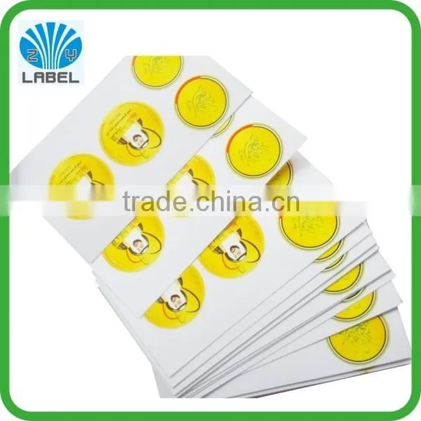 Custom Glossy Label Sticker,glossy Round Sticker Labels on Sheet