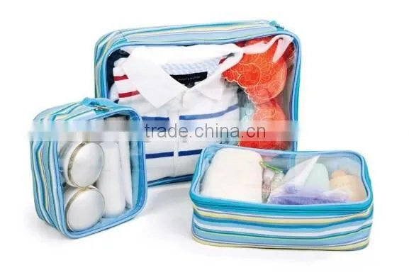 PVC ClothesToiletry Bag Travel Bag 3 Pieces of Set