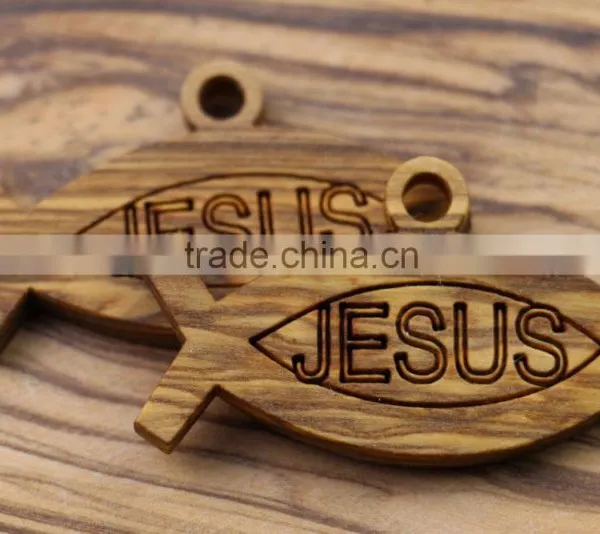 Olive Wood Jewelry St. Peter Fish Pendant photo-2